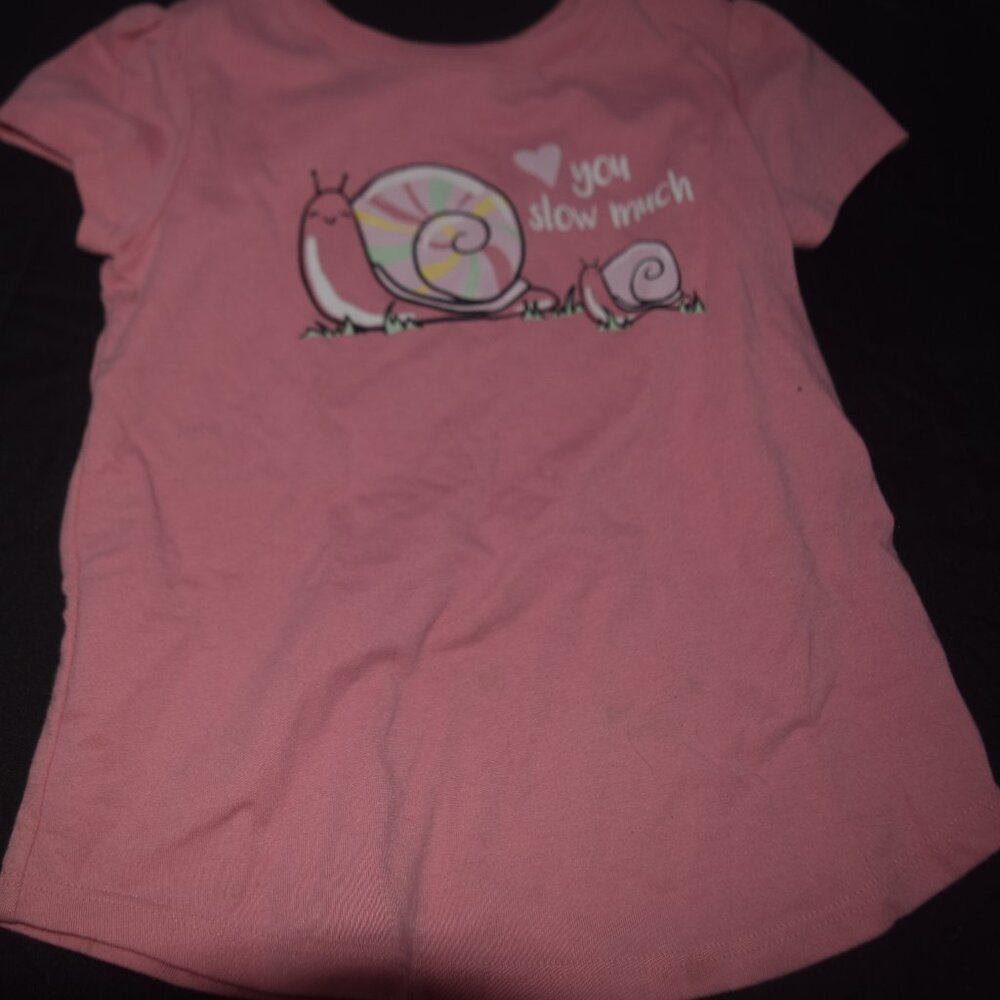 Love you slow much snail pink shirt Falls Creek 4T